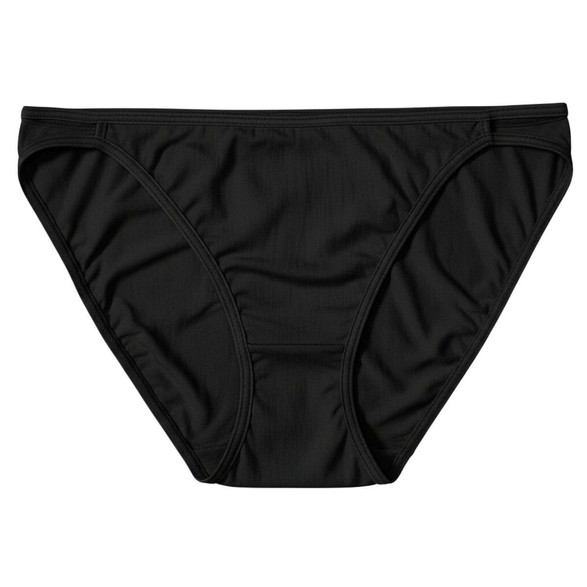Vanity Fair Illumination String Bikini Panty, Midnight Black, 1 Pack, Style 18108, Front View