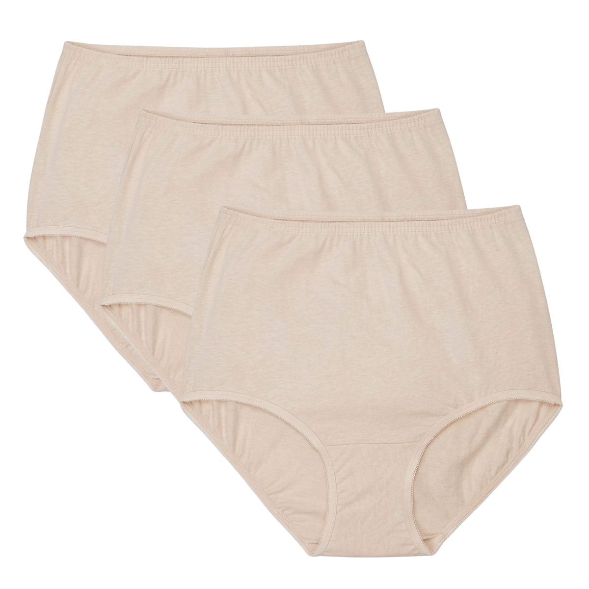 Vanity Fair Classic Cotton Full Brief Panties, Fawn Multi, 3 Pack, Style 15320, Front View