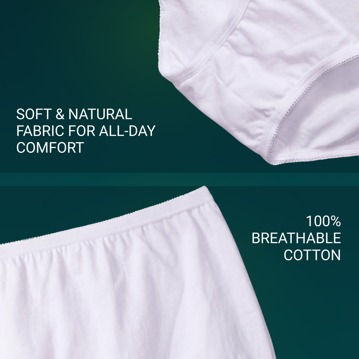 Vanity Fair Style 15318 Women's Tailored Cotton Full Brief Panty showing soft breathable 100% cotton fabric