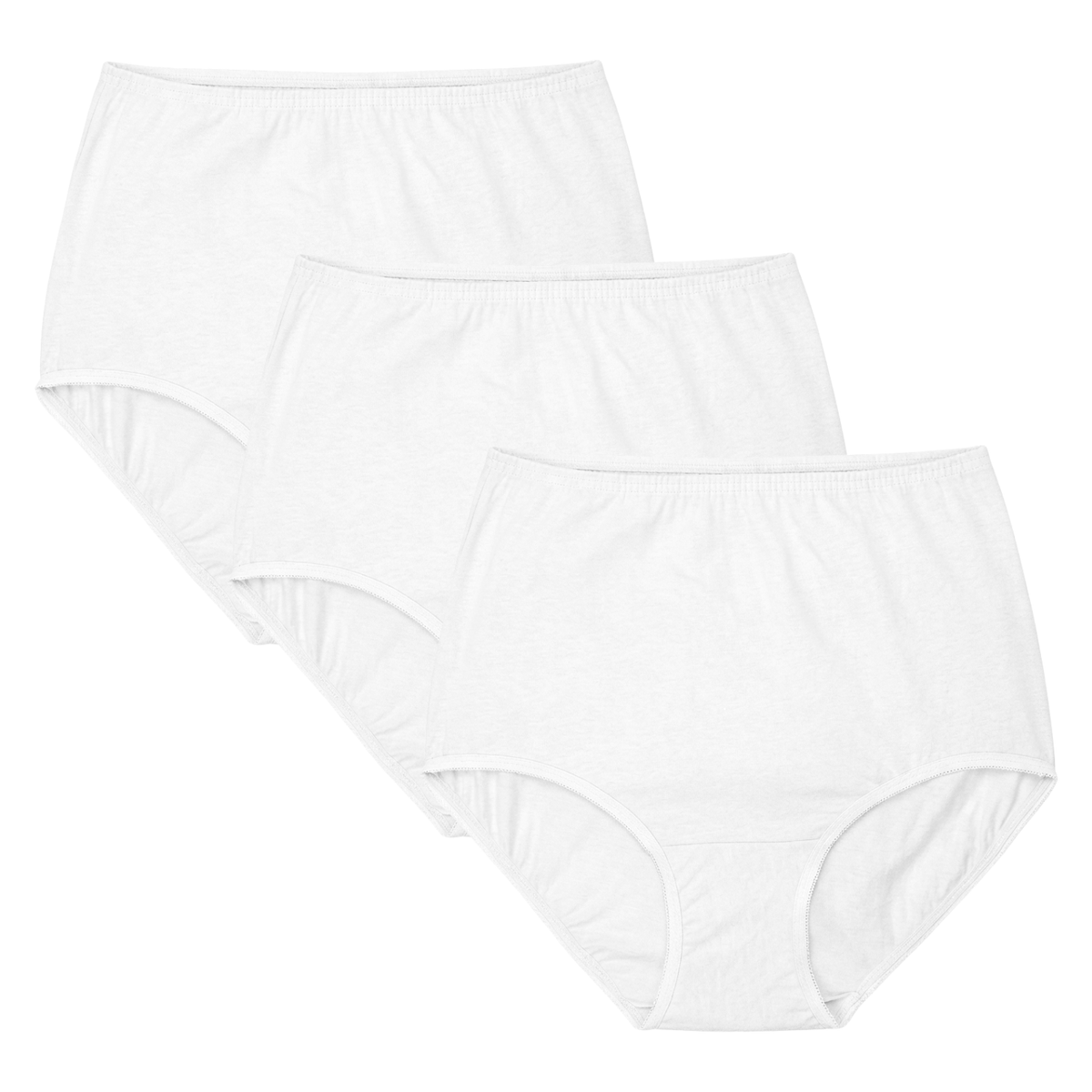 Vanity Fair Classic Cotton Full Brief Panties, SWH Multi, 3 Pack, Style 15320, Front View
