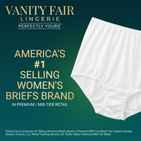 Vanity Fair Style 13001 Women's Lace Nouveau Full Brief Panty promotional image highlighting America's #1 selling women's briefs brand