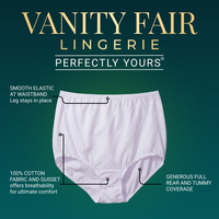 Vanity Fair Style 15318 Women's Tailored Cotton Full Brief Panty Feature Overview